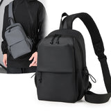 Pbong  1pcs Men's Casual Crossbody Bag, Simple Solid Color Chest Bag with Adjustable Shoulder Strap for College, Daily Use, Travel
