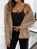 Autumn and winter casual solid color shoulder cardigan knitted sweater