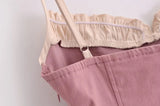 Elegant Pink Chic Mini Dresse Lace Strappy Cotton Backless Sexy Summer Party Women Y2K Vocation Casual Ladies Dress