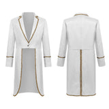 New Men's Gold Border Halloween Tailcoat Medieval Retro Medium Length Punk Tailcoat Cosplay Costume Fashion Trench Coat Jacket