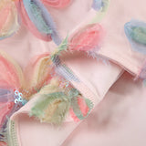 Pbong  Holiday Flower Textured Short Slimming Skirts Women Summer Low Waist All Match Mesh Patchwork Mini Skirt Y2K Aesthetics