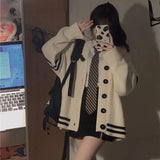 Striped Loose Cardigan Women Y2K Vintage  Autumn Winter Single Breasted Sweater Streetwear Casual Korean Female Knitted Coat