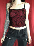 Y2K Mesh Lace Top Gothic High Street Club Sleeveless Sexy Backless Ruffle Crop Top Hip Hop  Ropa De Mujer
