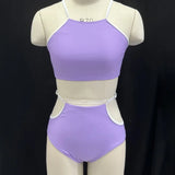 Pbong  New Solid Color Split Bikini Women High Waist Covering Black White Contrasting Swimsuit Spicy Girl Hollow Hip Vacation Swimwear