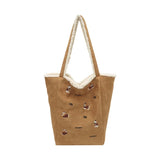 Pbong  Korean Style Plush Commuter Tote Bag Women's Retro Versatile Single Shoulder Bag Small Design Crossbody Bag for Autumn Winter