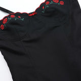 Pbong  Fashion Sexy Backless Sling Dresses for Summer Women New Skinny High Waist Bow Embroidered A-line Mini Dress for Women