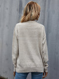 Autumn and winter pure color simple round neck long sleeved women's knitted sweater