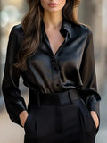 Pbong  Fall Long Sleeve Shirts For Women Fashion Loose Office Lady Elegant Button Blouse Casual