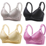 Pbong  2PCS High Quality Gathering Anti Sagging Women's Anti Glare Underwear Comfortable Seamless Plus Size Simple Natural Women's Bra