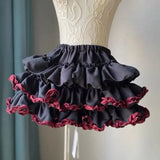 Pbong  Japanese Kawaii Mini Pleated Skirts Womens JK Jupe Sweet Lolita Solid Color Skirt Y2k Aesthetic Ruffled High Waist Faldas