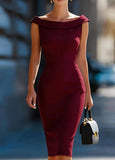 Pbong  Sexy Bodycon Long Dress Women Summer Fashion Sleeveless Slash Neck Pencil Slim Maxi Dresses Elegant