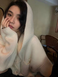 Women's Hooded Cardigan Button Up with Pocket Knitted Sweater Hoodie Slouchy Knitwear Fall Winter Casual Chic Outfit