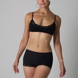 Pbong  Europe American Simple Pink Light Thin Lace Strap Tank Top Flat Corner Lace Underwear for Women Comfortable Stretchy Short Sets