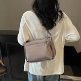 Pbong  Street Style Large Capacity Multi-Layer Crossbody Shoulder Bag Small Square Bag for Commuting Casual Simple Fashion Trendy Bag