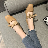 Pbong  Shoes for Women with Bow Square Toe Moccasins Woman Pumps Stilito on Promotion Popular Comfortable and Elegant Chic Slip 39 Non