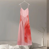 Pbong  Sexy Gradient Printed Scarf  Sling Long Dress Women Sleeveless Backless Female Evening Dress Summer Party Vacation Lady