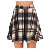 Pbong  Retro Patchwork Mini Skirt Casual Checkered Half-length Skirts Elegant Commute Style Polyester Blend Cross-Border Fashion