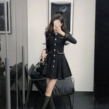 Pbong  Winter Black Mini Dress Slimming Waist Design Cover up Flattering Style Elegant Ladylike Look Fashionable And Stylish Skirt