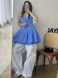 Pbong  Chic Striped Sleeveless Doll Strap Dress Women's Spring New Style Age-Defying Strap Top City Commute Korean Version Loose Fit