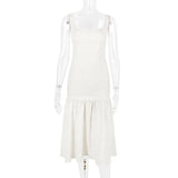 Sexy Plunge Splice Maxi Dress Outfits For Women Slim Fit Hip Wrap Party Club Dress Sleeveless Female Summer Fashion Solid