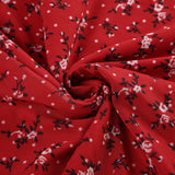 Red Flowers Printed Sleeveless Mini Dress