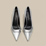 Pbong  High Heeled Shoes for Women Spring/summer New Item Pointed Thin Single Shoes Black Light Mature High Heels Womens Pumps