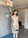 Cat And Floral Print Summer Skirt For Woman 2025 Knee Length Cute Skirt Designer Woman Bottoms Fashion Clothing