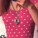 Pbong  Y2k Clothes T Shirt For Women Japanese Style Polka Dot Spring Summer Ropa De Mujer Vintage Versatile Short Tees