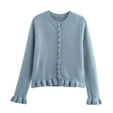 2025 New Women's European & American French Design Sweaters Female Elegant Simple Layered Decoration Versatile Knitted Cardigans