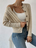 Women's Long Sleeved Cardigan Knitted Sweater Casual Autumn Winter Warm Knitwear Fashionable Women's Outerwear