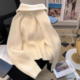 Autumn Winter New knitted Cardigan Sweater Women Fashion Long-Sleeved Zipper High Neck Coat Female Loose Sweater Ladies Tops