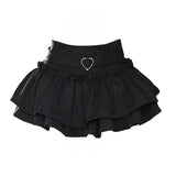 Black A- Line Mini Dress For Women Slimming Cake Skirt Smooths Your Silhouette Legging-Length Skirt Female
