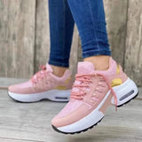 Pbong  Women's Shoes Spring and Autumn New Mesh Breathable Casual Shoes Outdoor Lightweight Non-slip Wedge Heel Thick-soled Sneakers
