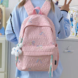 Pbong  Girl School Bag Backpack Back Pack For Teenager Women Children Female Pink Schoolbag Primary High Bagpack Class Teens Child Kids（No hanging accessory）