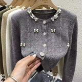 New Autumn And Winter 2025 Design Sense Short Women Knitted Cardigan Sweater Coat Casual Temperament Female Sweater Jacket