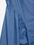 Casual Fashionable Backless Denim Dress Women's Spring New Style Hollow out Design Comfortable Leisure Polyester Long A- Line...