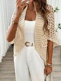 Spring and summer loose hollow elegant knitted jacket cardigan