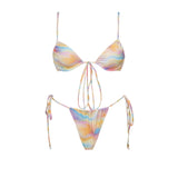 3Pcs Mirco Bikini 2025 Sexy Swimsuit Women Push Up Swimwear Bandeau Biquini Female Pink Bodysuit Bathing Suits Sarong Mini Skirt