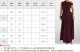 Pbong  Patchwork Pleated Maxi Dress Women's Black Half-turtleneck Short Sleeve High Waist Chic Elegant Office Street Dress
