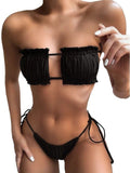 Tie Back Marble Sleeveless Bikini Women Sexy String Swimsuit Swimwear Female Bathers Bathing Swimming Swim Suit Beachwear