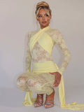 Sexy Lace Jumpsuit Women Sheer Lace Patchwork Long Sleeve Jumpsuits Female Elegant Draped Ruched Skinny Jumpsuit