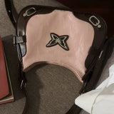Y2k Womens Shoulder Bag American Vintage Style Contrast Color Fashion Handbag Butterfly Harajuku Pink Ladies Armpit Bag
