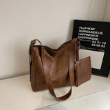 Pbong  Trendy Large Capacity Women's Tote Bag for Commuting to Work Simple Design Winter New Style City Women's Handbag Soft PU Mate...