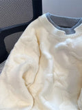 Vintage Stars Sweaters Women Lazy Wind Preppy Style Knitted Pullover Japan Retro Loose Long Sleeve Patchwork Harajuku Tops New
