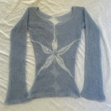 vintage Harajuku aesthetic women's pullover sweater autumn and winter versatile Punk fashion casual streetwear Slim thin sweater