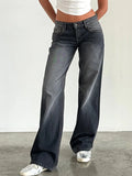 Women's Y2K Wide Leg Denim Pants Baggy Low Waist Wide Leg Boyfriend Jeans Casual Vintage Loose Jeans Streetwear