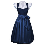 Women Dirndl Dress For Medieval Style German Oktoberfest Bavarian Dress and Top with Apron Costume Halloween Dress for Female
