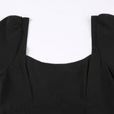 Black Short Sleeve Maxi Dress