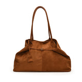 Pbong  Large Capacity Faux Suede Shoulder Bags Solid Simple Big Handbags Women Elegant Retro Female Bags New In Casual Totes
