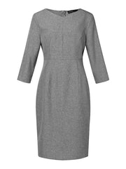 Autumn Women V Neck 3/4 Sleeve Bodycorn Dress Fashion Casual Solid Knee-length Vestido Robe Femme Elegant Work Sundress